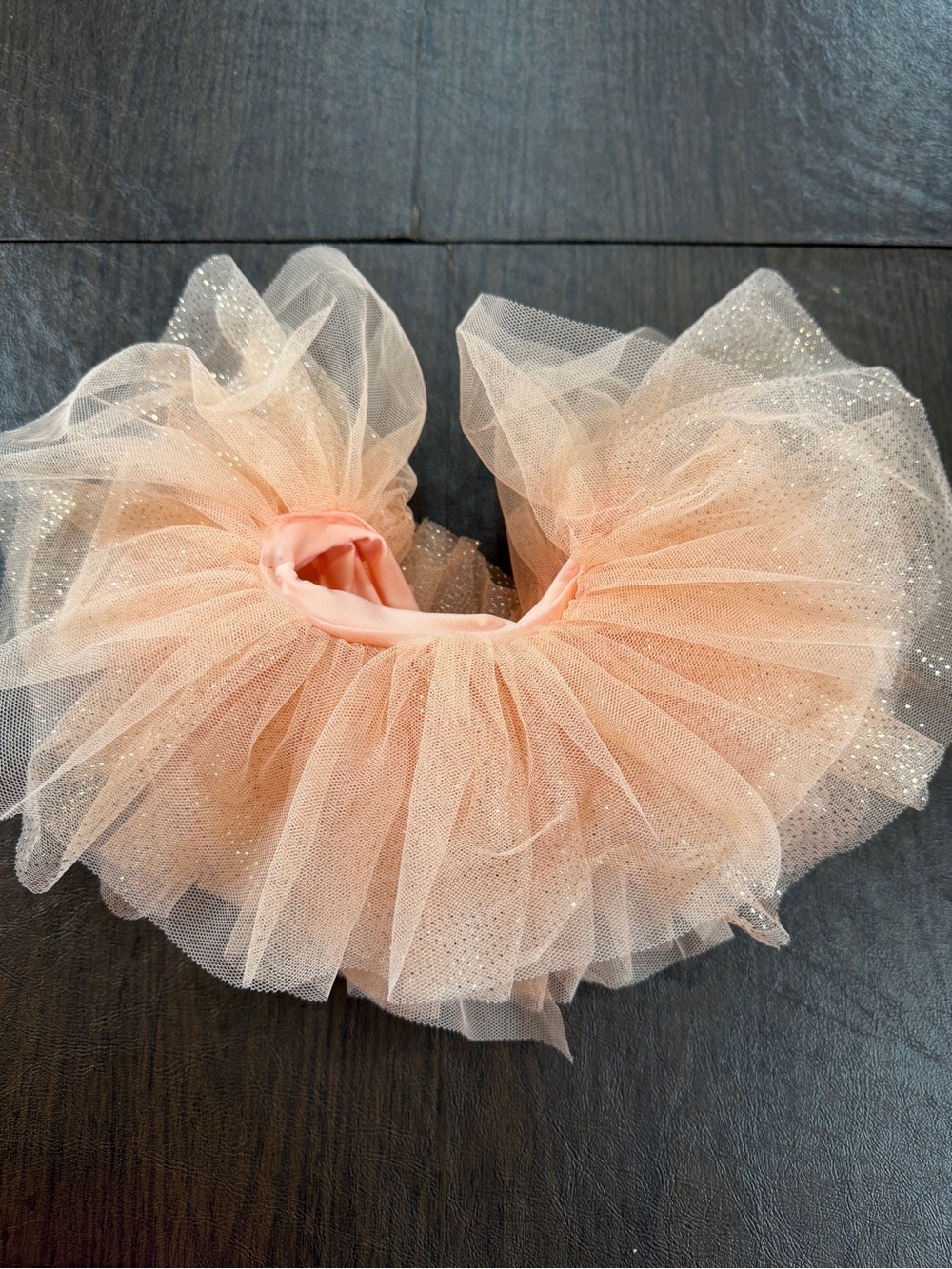 Elly & Emmy Sparkle Pinky Peach Tulle Tutu Hair Accessory for Kids Sz 0-12M